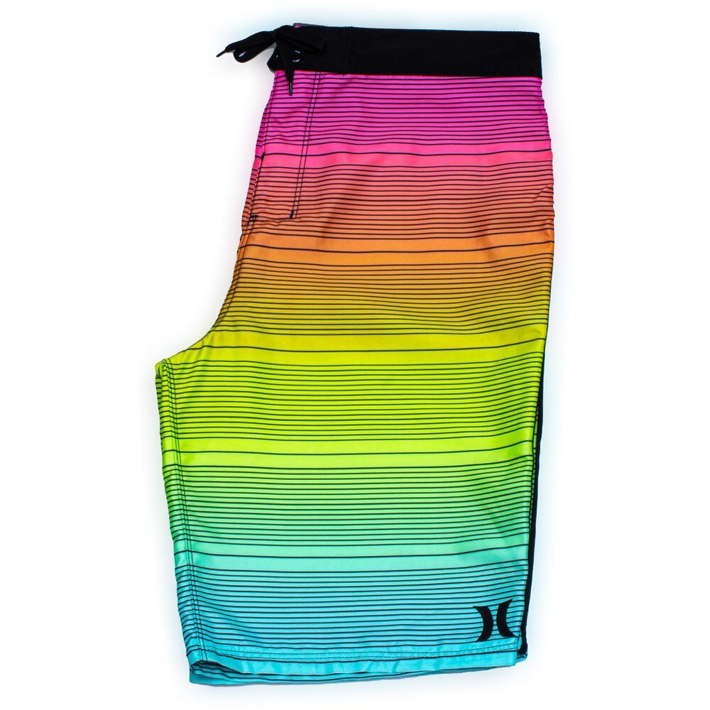 Hurley Boys Board Short – Rainbow Stripe Swim Trunks (Big Kids 10–20 yrs) - Picture 3 of 11